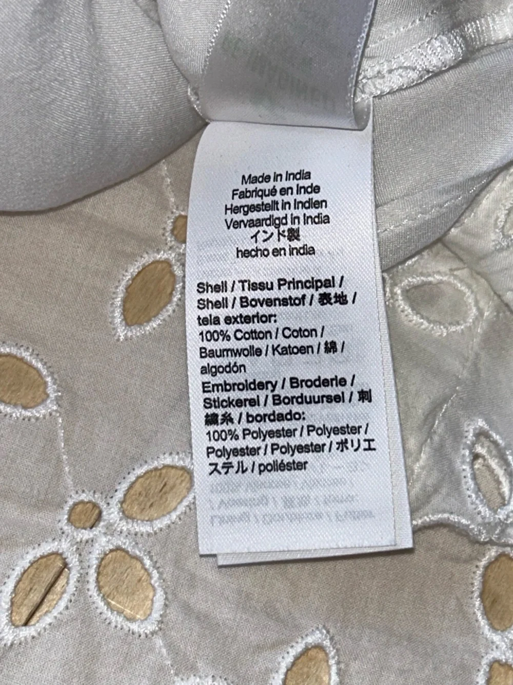 J. Crew Spring Garden Button Up Collar Top Eyelet White Puff Sleeves Size 4 NWOT